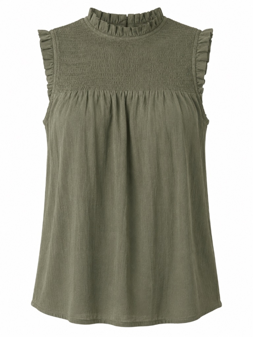 NANETTE LEPORE Sleeveless Blouse with Smocked Neckline